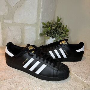 Adidas Originals superstar black/white turtle shell sneakers sz 18